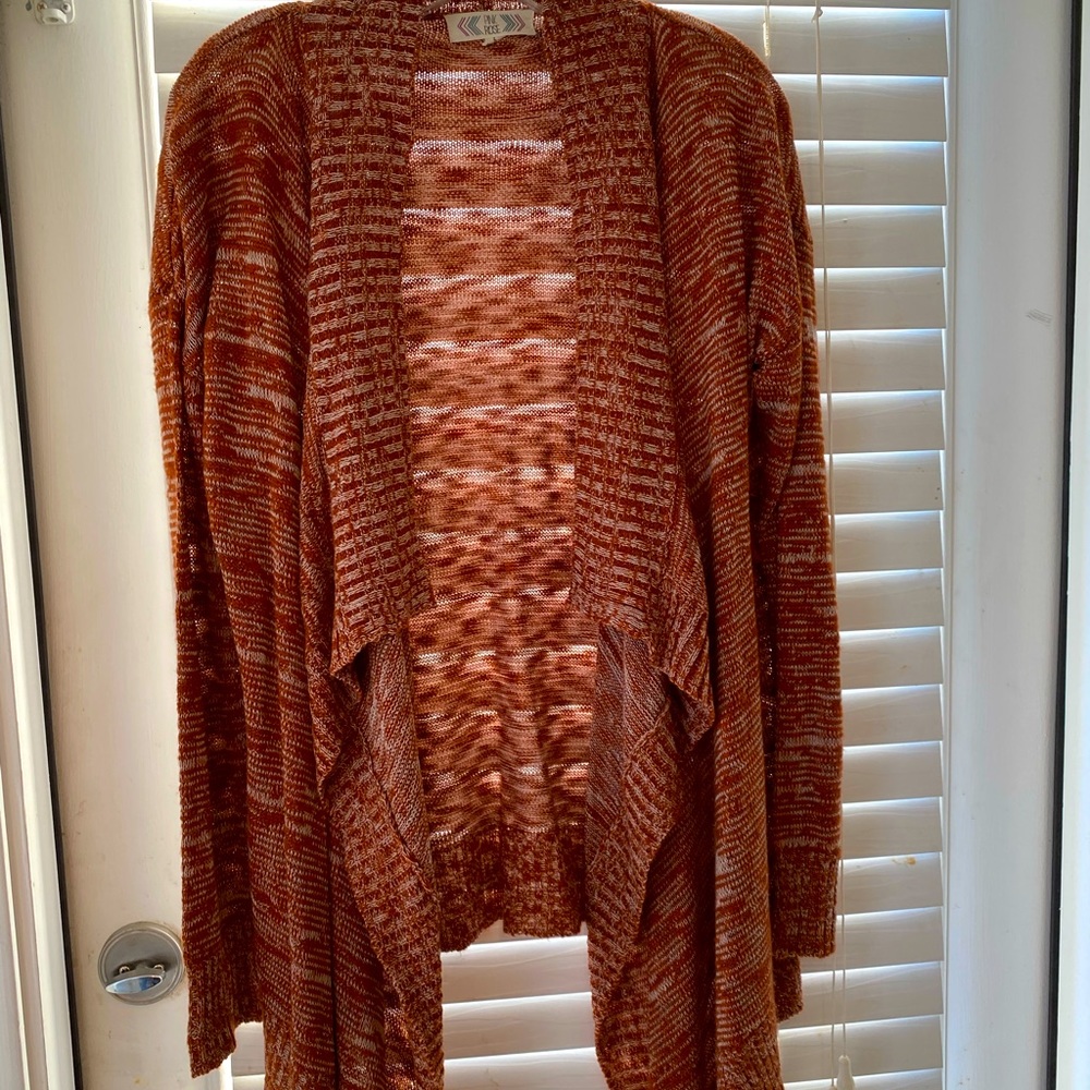 Rust/Cream colored Cardigan Sz L